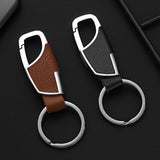 Men Car Key Ring Metal Car Key Holder Leather Buckle Keychain Creative Auto Accessories Motorcycle Keyring Gift for Friends 1PC