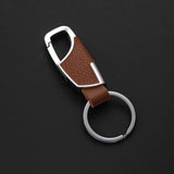 Men Car Key Ring Metal Car Key Holder Leather Buckle Keychain Creative Auto Accessories Motorcycle Keyring Gift for Friends 1PC