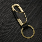 Men Car Key Ring Metal Car Key Holder Leather Buckle Keychain Creative Auto Accessories Motorcycle Keyring Gift for Friends 1PC