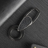 Men Car Key Ring Metal Car Key Holder Leather Buckle Keychain Creative Auto Accessories Motorcycle Keyring Gift for Friends 1PC