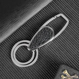 Men Car Key Ring Metal Car Key Holder Leather Buckle Keychain Creative Auto Accessories Motorcycle Keyring Gift for Friends 1PC