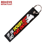 Black Stickers Fashion Keychain Customiz Key Holder Key fob Remove Before Flight Keychains for Car Chaveiro Para Moto Motorcycle