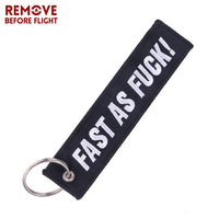 Black Stickers Fashion Keychain Customiz Key Holder Key fob Remove Before Flight Keychains for Car Chaveiro Para Moto Motorcycle