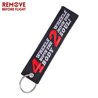 Black Stickers Fashion Keychain Customiz Key Holder Key fob Remove Before Flight Keychains for Car Chaveiro Para Moto Motorcycle