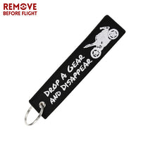 Black Stickers Fashion Keychain Customiz Key Holder Key fob Remove Before Flight Keychains for Car Chaveiro Para Moto Motorcycle