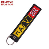 Black Stickers Fashion Keychain Customiz Key Holder Key fob Remove Before Flight Keychains for Car Chaveiro Para Moto Motorcycle