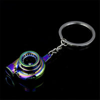 Turbo Car Keychain Turbo Keychain Mini Keyring Rainbow Turbo charger Car Drift Motorcycle Keychain Colorful Key Chain