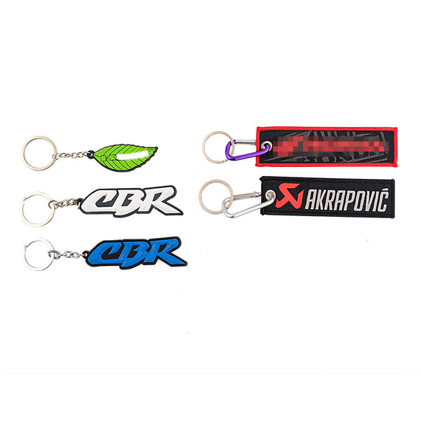 Motorcycle Keychain Keyring Keyfob Rubber Key Ring For Kawasaki For Honda Motorbike Cars Keychain Embroidery Real Men Like Curve