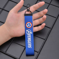 Avengers Embroidery Car Motorcycle keychain For Audi A4 B7 B5 A6 C6 Q5 Honda Civic 2006-2011 Fit Accord CRV Auto Accessories