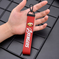 Avengers Embroidery Car Motorcycle keychain For Audi A4 B7 B5 A6 C6 Q5 Honda Civic 2006-2011 Fit Accord CRV Auto Accessories