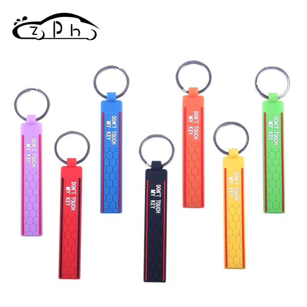 Dont Touch My Key Silicone Keyless Car Keychain for BMW Audi Key Ring Fit KIA Toyota Honda Hyundai Lexus Key Rings Motorcycle