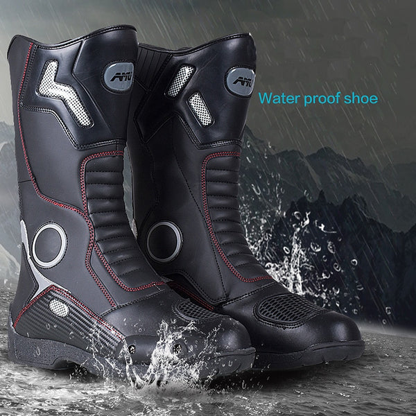 Brand NEW AMU Motorcycle Motor Sports Protective Boot Motocross Dirt biker Cross-country Water Proof Leather Boots Shoes