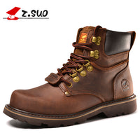 ZSuo Motorcycle male boots waterproof leather Motorcycles tooling shoes Genuine Leather boots Motorbike boot motocross