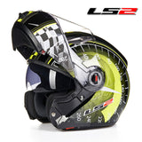 LS2 FF370  flip up motorcycle helmet dual shield with inner sunny lens modular
