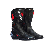 Pro Biker Leather Motorcycle Boots Pro Biker SPEED Racing Boots Motocross Boots Drop Resistance Waterproof Riding Racing Boots