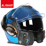 LS2 FF399 Flip up helmet double lens motorcycle helmet