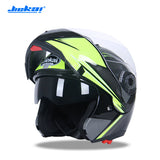 JIEKAI Flip Up Racing Motorcycle Helmet Double Visor Lens