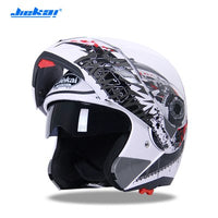 JIEKAI Flip Up Racing Motorcycle Helmet Double Visor Lens