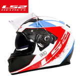 LS2 ff328 dual lens motocycle helmet full face with inner sun visor helmet