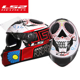 LS2 ff328 dual lens motocycle helmet full face with inner sun visor helmet