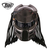 Predator Carbon Fiber Motorcycle Helmet Full Face Iron Warrior  DOT Safety Certification