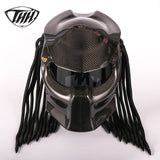 Predator Carbon Fiber Motorcycle Helmet Full Face Iron Warrior  DOT Safety Certification