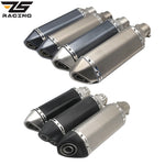 ZS Racing Universal Motorcycle Exhaust Modify Akrapovic Exhaust Muffler FZ6 CBR250 CB600 MT07 ATV Dirt Pit Bike Exhaust