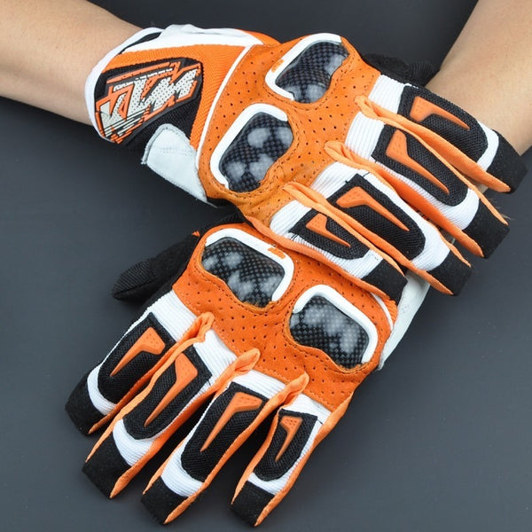 New for KTM leather carbon fiber gloves Cross country gloves motorcycle locomotive racing gloves riding shatter-resistant gloves