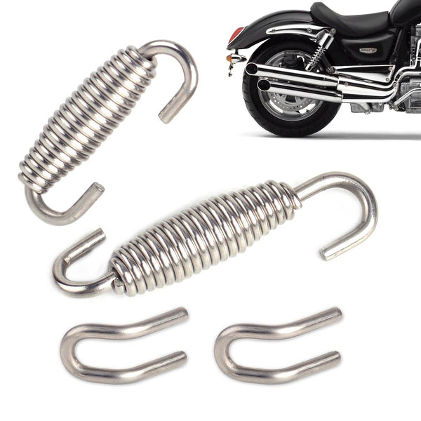 beler Stainless Steel Motorcycle Exhaust Mounting Spring Rotatable with Welding Fastener Kit For Harley Bobber Chopper Honda ATV