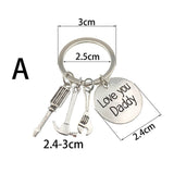 Metal 3D Motorcycle Car Keychain Tool Key Chain If Dad Can't Fix It No One Can Accessories Cool Key Ring Keyring For Men