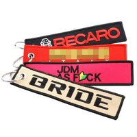 JDM Motorcycle Cars Keychain Embroidery Real Men Like Curves Auto Keyring Key Fobs OEM Jewelry for recaro bride