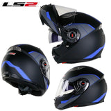 LS2 FF370  flip up motorcycle helmet dual shield with inner sunny lens modular