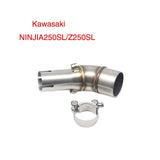 ZSDTRP Motorcycle Exhaust Muffler Middle Mid Link Pipe For Yamaha YZF-R25/30 Kawasaki ER6N NINJIA 250/300/Z250 250SL/Z250SL