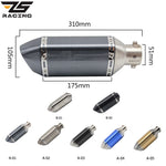 ZS Racing 51mm Universal Exhaust Steel White Akrapovic Motorcycle Exhaust Scooter Muffler Exhaust For CBR125 250 CB400 YZF FZ400