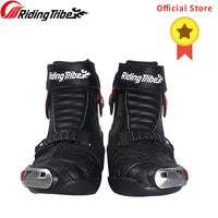 Riding Tribe Men Motorcycle Riding Boots Motorbike Racing Leather Waterproof Winterproof Anti-skid Wear-resistant Shoes A009