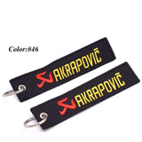 AKRAPOVIC Motorcycle Cars Keychain Embroidery Real Men Like Curves Keyring Key Fobs OEM Jewelry