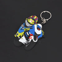 Motorcycle Model Rubber Keychain Key Ring Keyring Key Chain For Yamaha Kawasaki Suzuki BMW Honda GSX-R VR 46 Styling Accessories