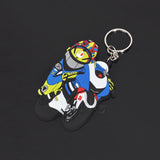 Motorcycle Model Rubber Keychain Key Ring Keyring Key Chain For Yamaha Kawasaki Suzuki BMW Honda GSX-R VR 46 Styling Accessories